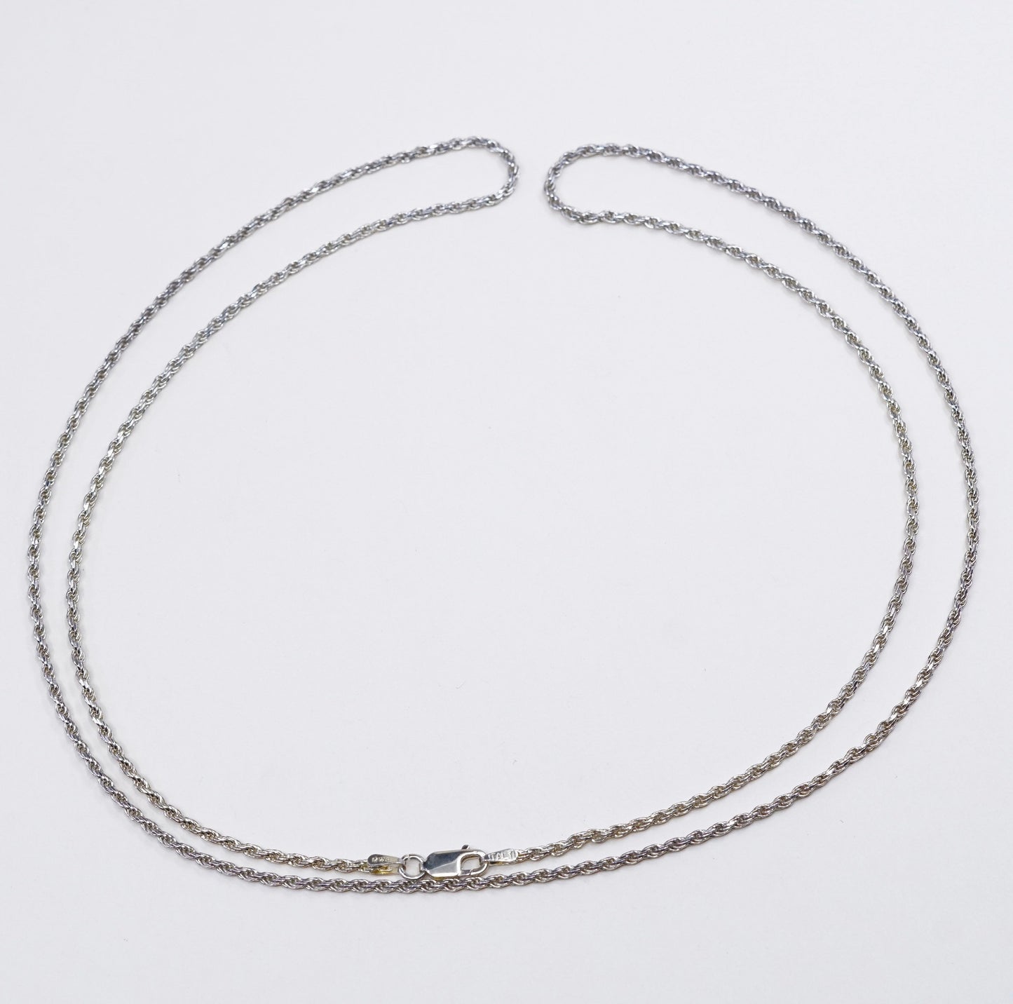 30” 2mm, vermeil gold over Sterling silver necklace, 925 diamond cut rope chain