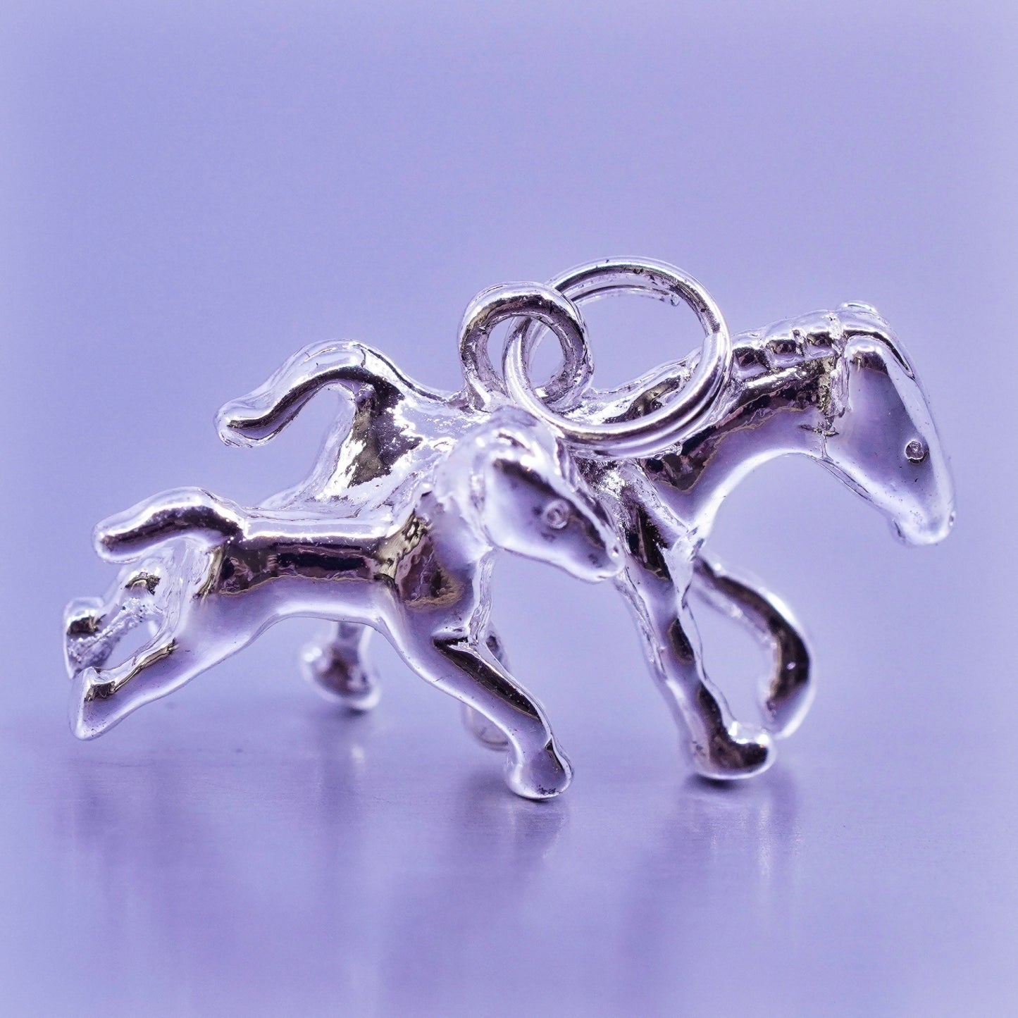 Antique Sterling silver handmade 925 mother horse pony charm pendant