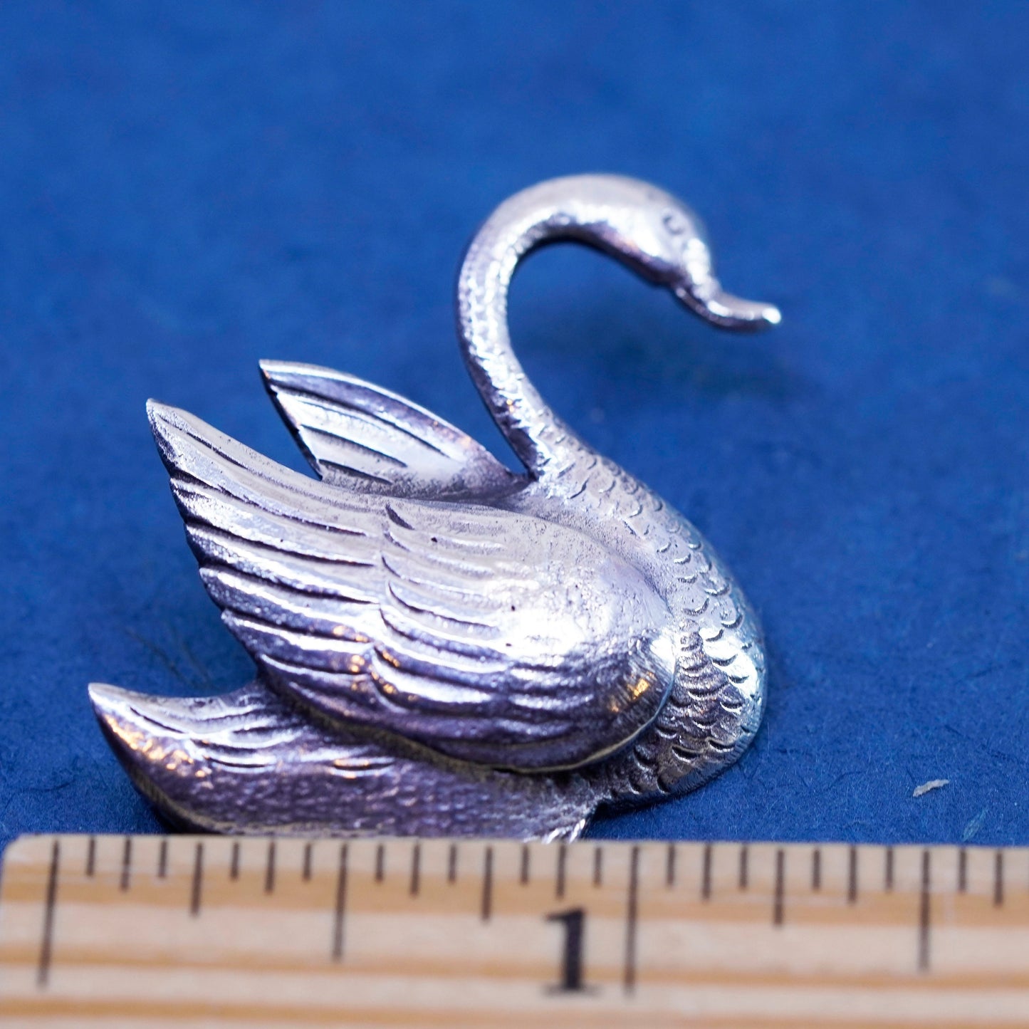 Vintage Sterling silver handmade brooch, 925 swan bird brooch