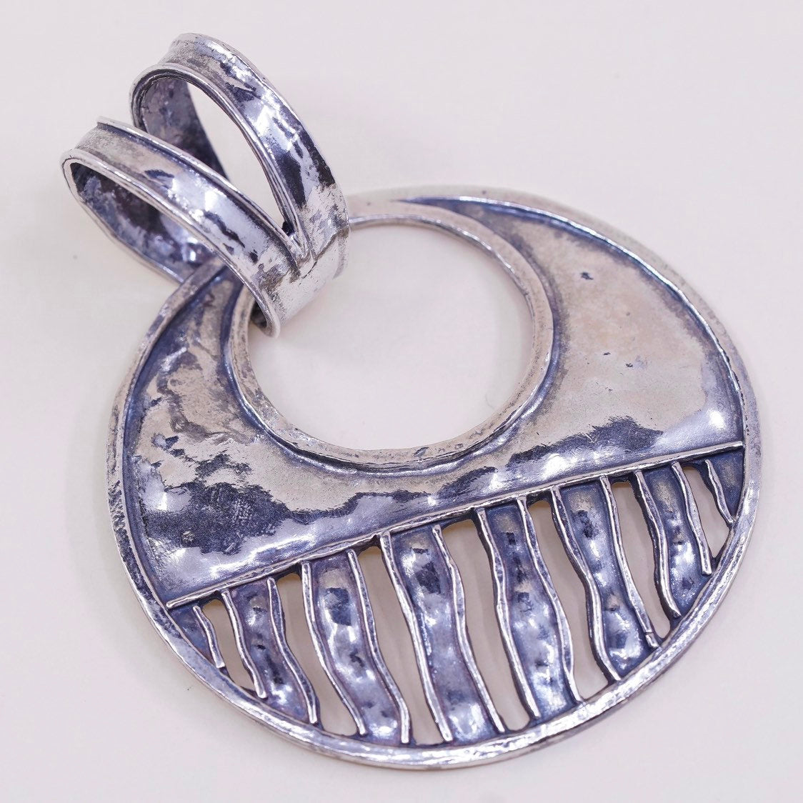 vtg Silpada sterling silver handmade hammered, 925 slide circle pendant