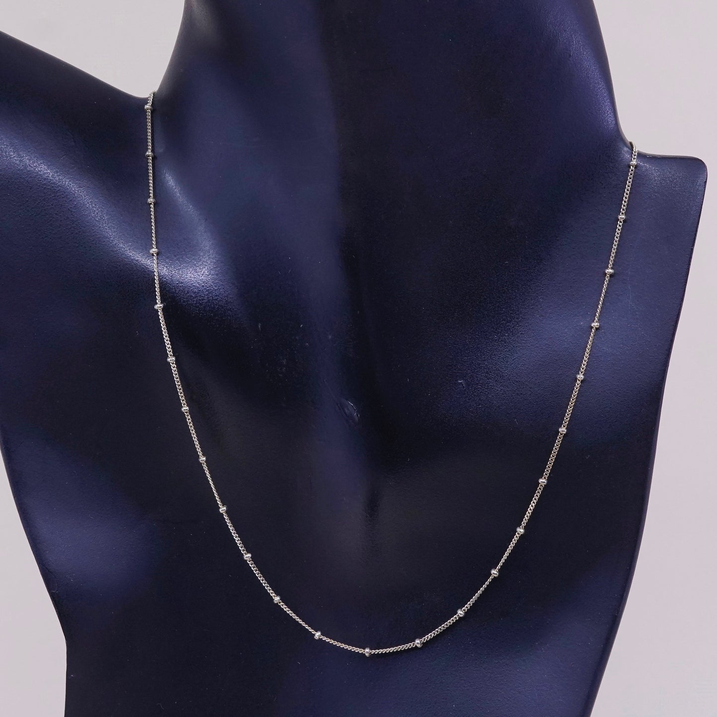 16”, vermeil Gold over sterling silver curb chain w/ beads, Italy 925 necklace