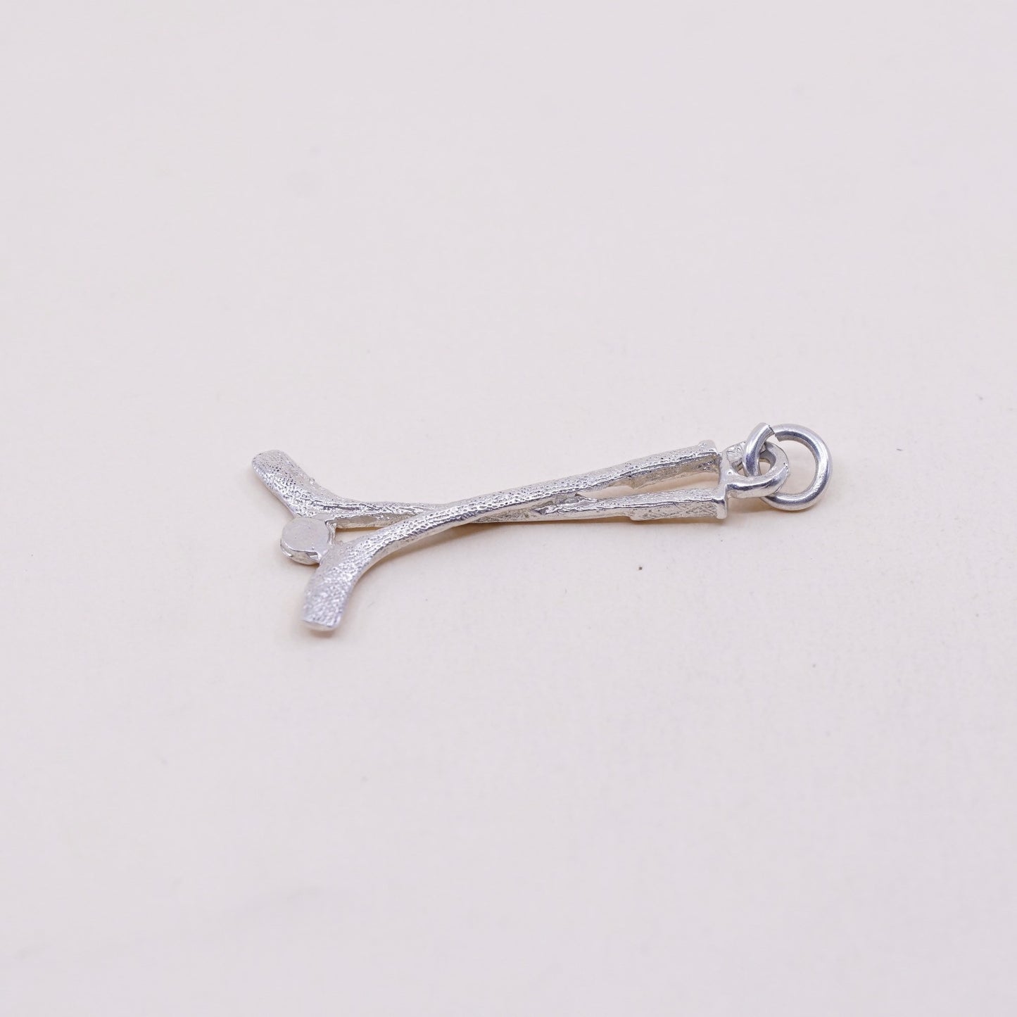 Vintage sterling silver handmade charm, 925 golf club pendant