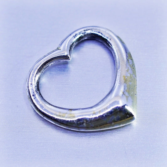 antique sterling 925 silver heart pendant