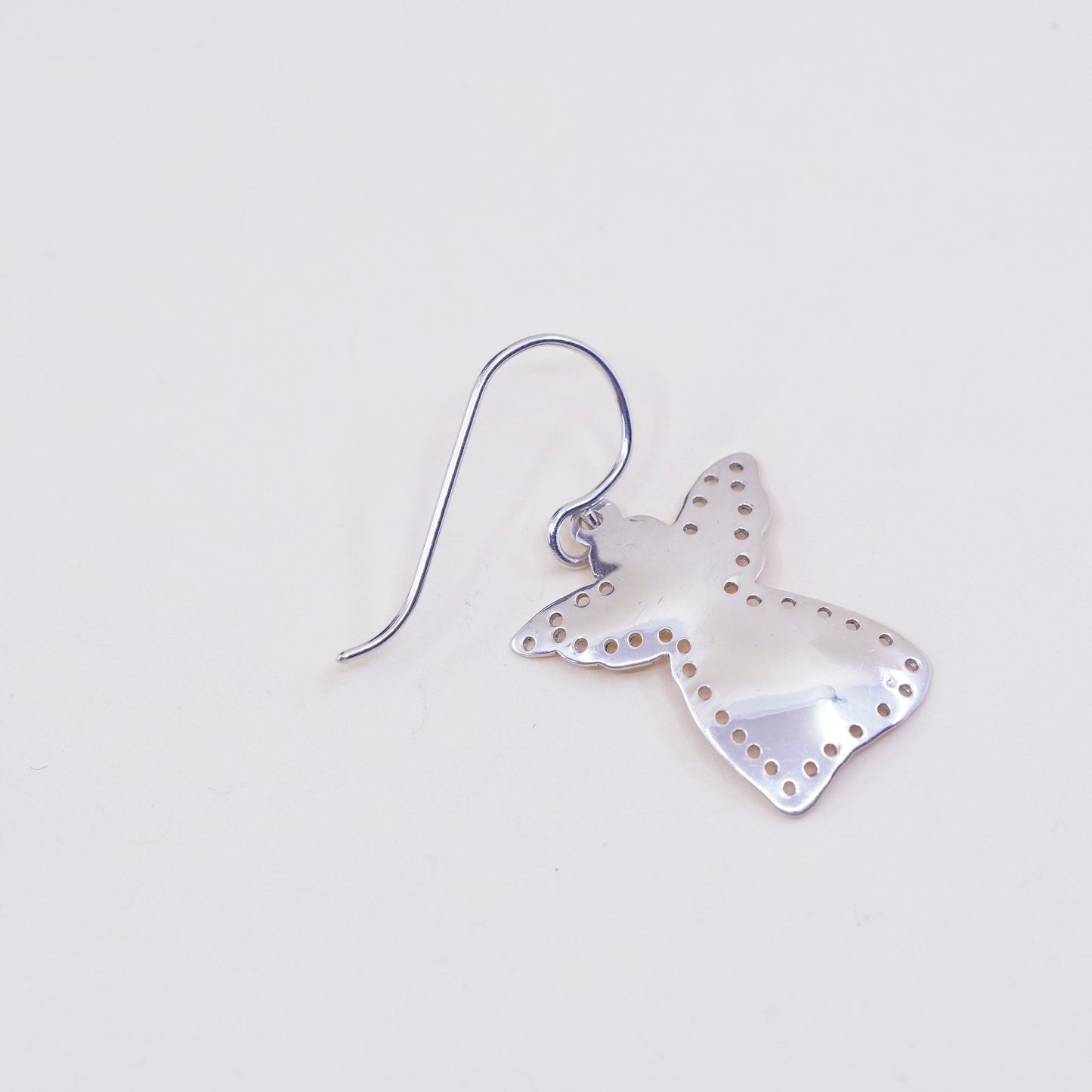 Vintage Sterling silver handmade earrings, 925 angel tag dangles
