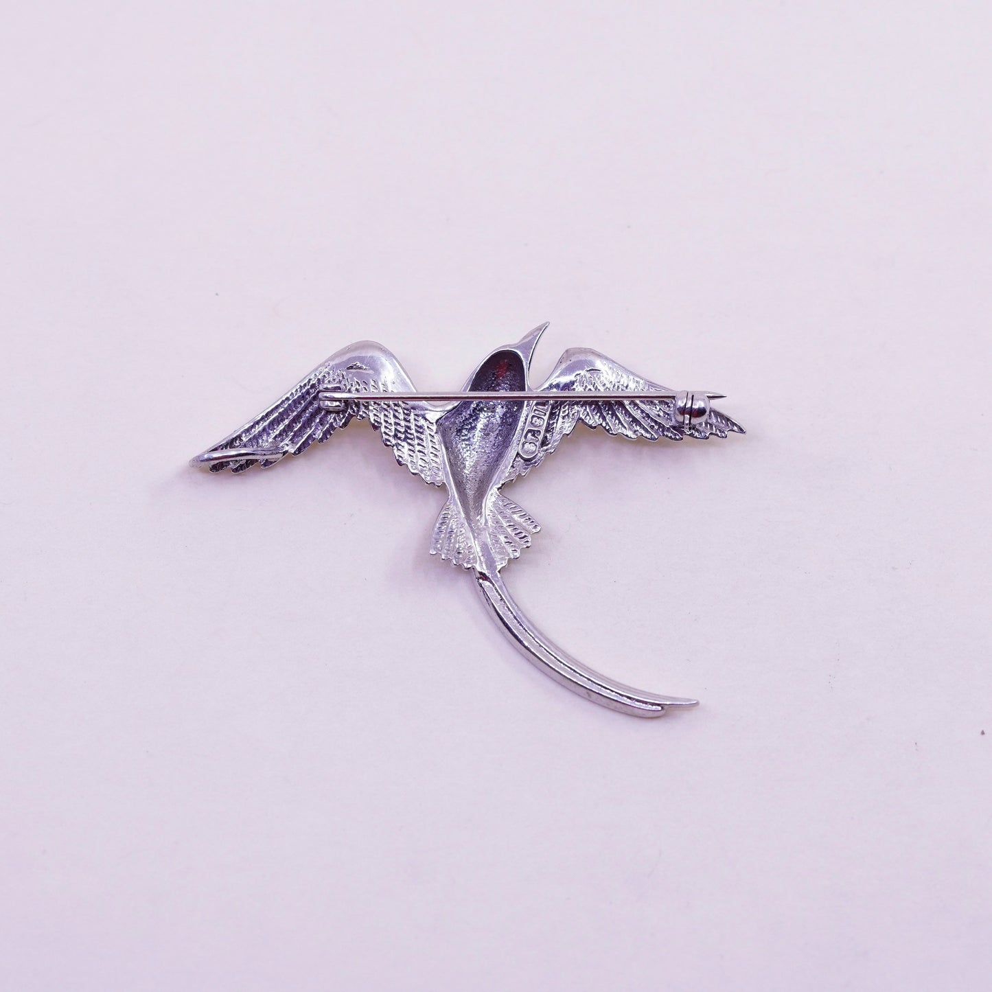 Vintage Mexico sterling silver handmade brooch, 925 bird pin