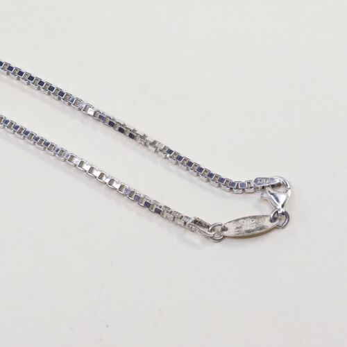 24”, 2mm, Vtg paolo rombo Sterling 925 Silver Box Link chain necklace