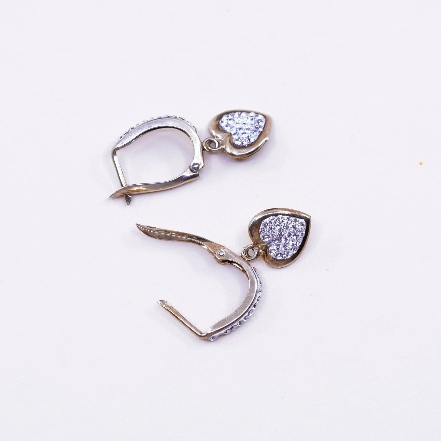 0.5”, vermeil gold over sterling silver earrings, 925 hoops, huggie cluster cz