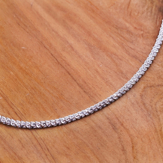 18”, 4mm, vintage Sterling silver necklace, Italy 925 twisted chain