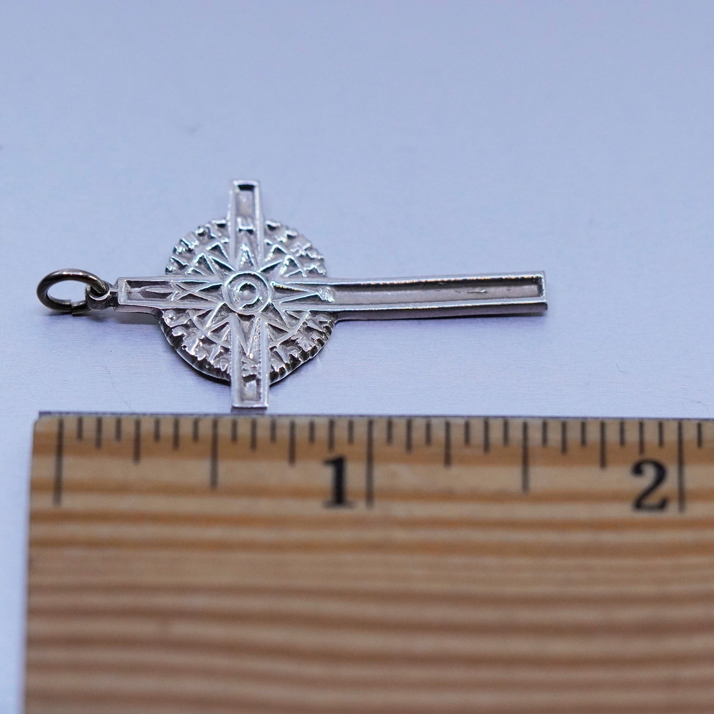 Vintage sterling 925 silver handmade cross pendant