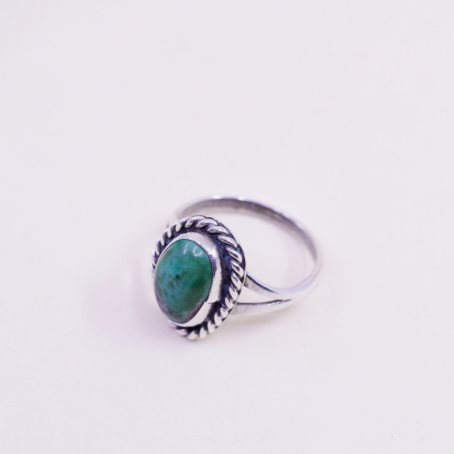 Size 6.25, Native American sterling silver ring, handmade 925 ring w/ turquoise