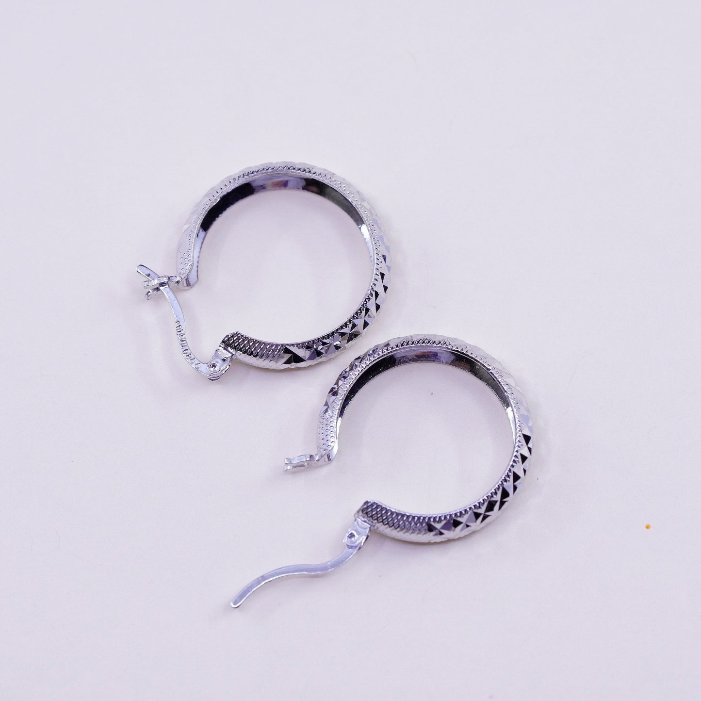 0.75”, sterling 925 silver loop earrings, minimalist primitive textured hoops