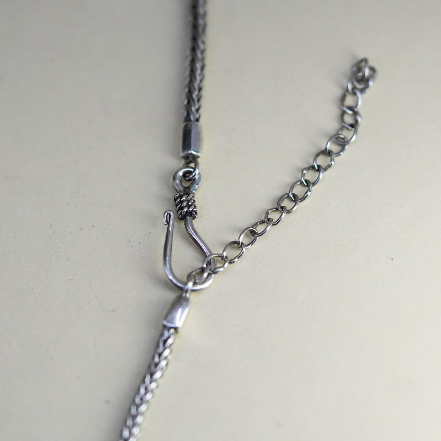 18+1.5”, 3mm, Vintage sterling silver chain, handmade 925 wheat necklace