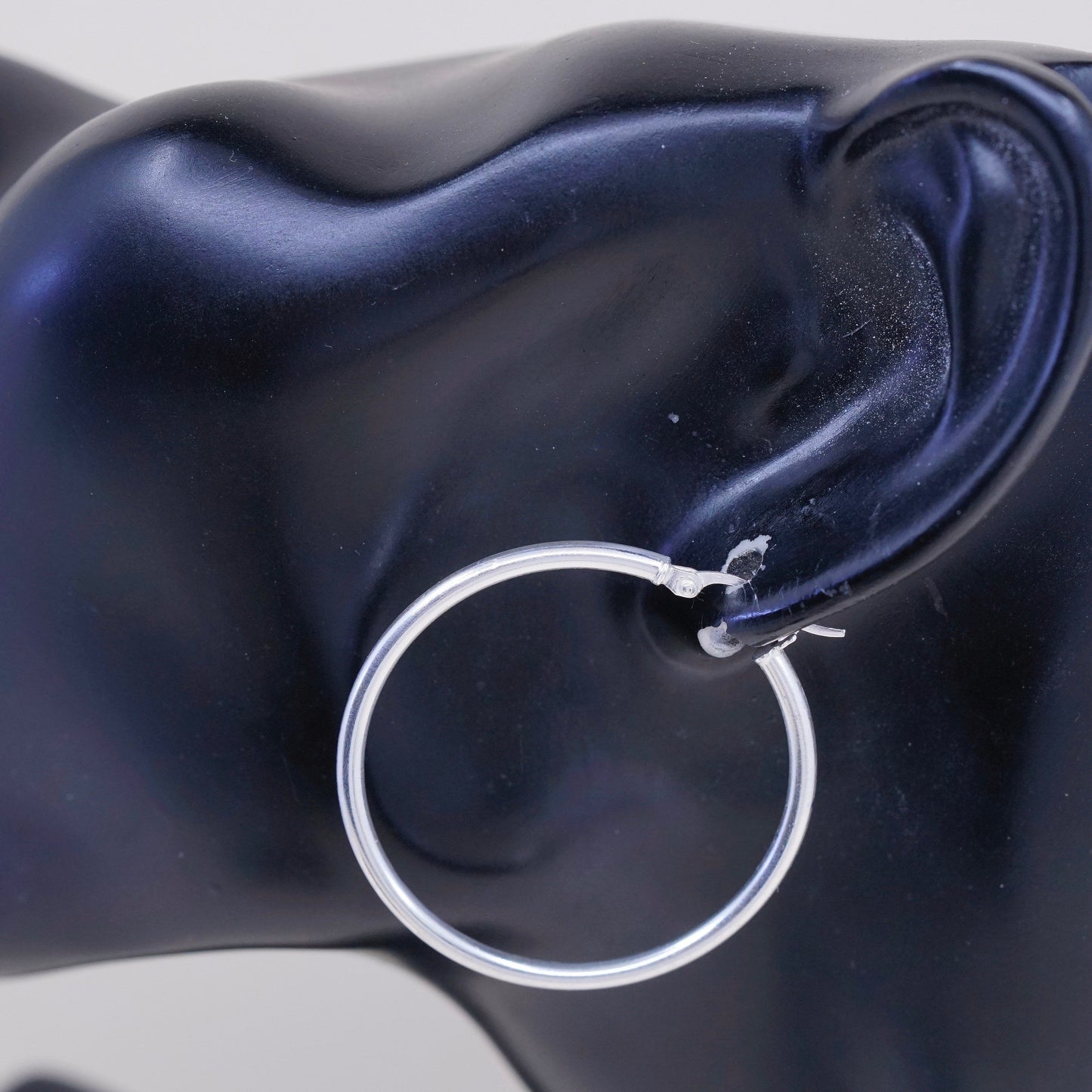 1.25", vtg sterling silver loop earrings, fashion minimalist primitive hoops