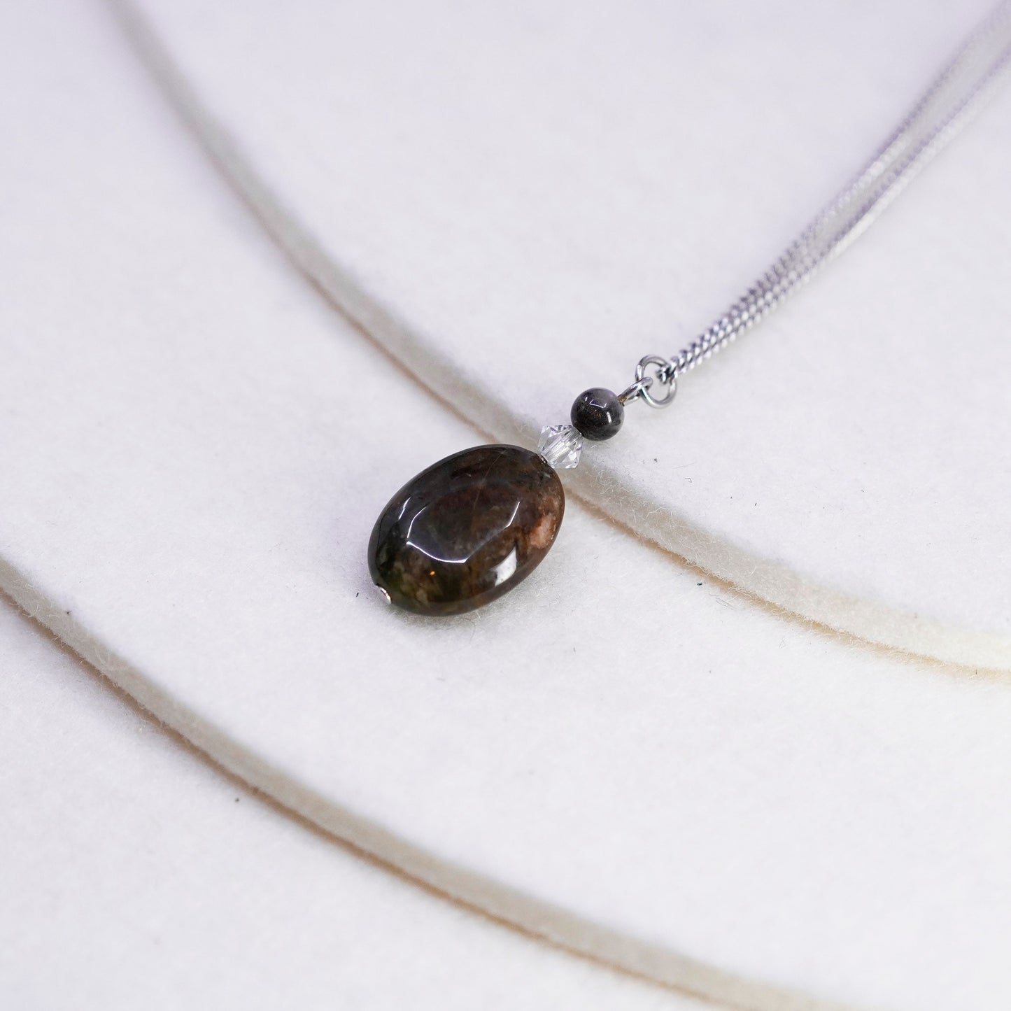 16”, Sterling 925 silver handmade curb necklace with golden tiger eye pendant