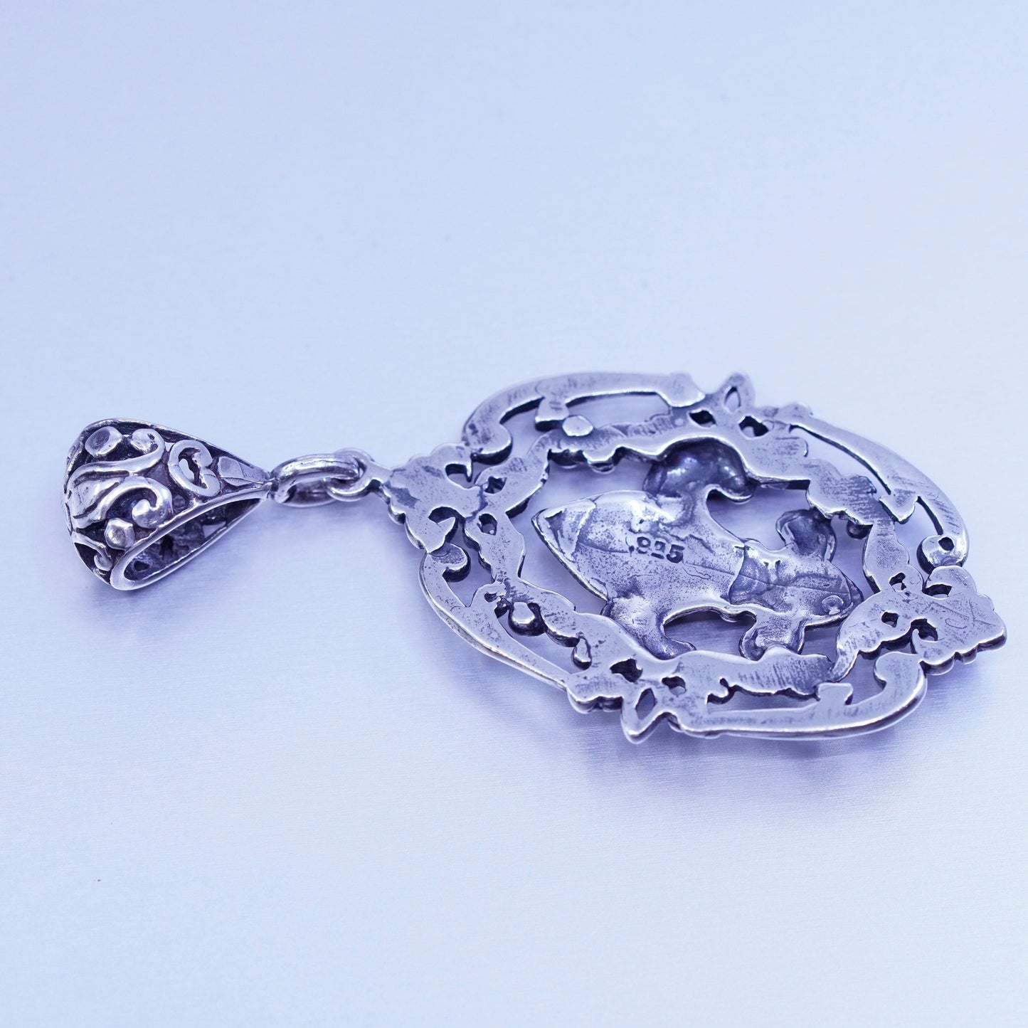 French symbol sterling 925 silver handmade filigree the fleur-de-lis pendant