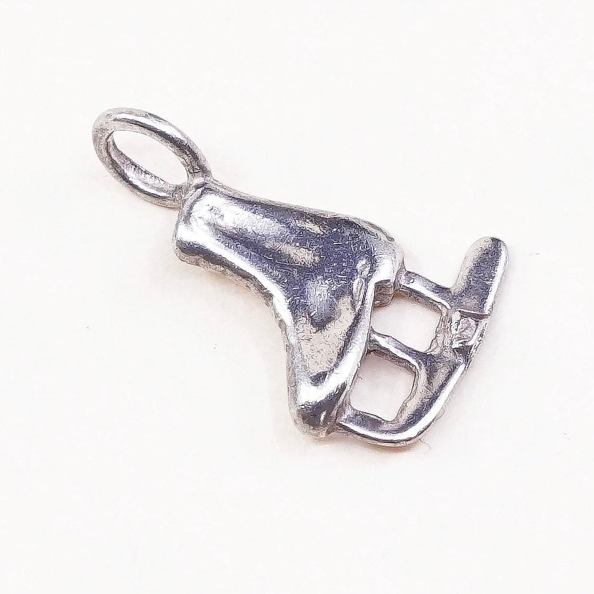 VTG Sterling silver handmade charm, 925 Holland skating shoe pendant