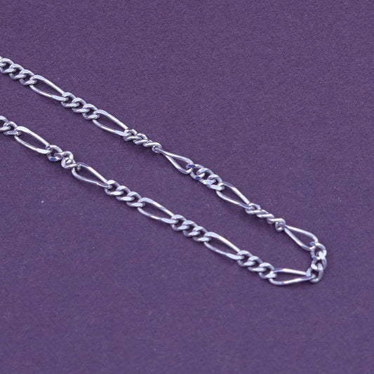 24”, 3mm, vintage Sterling silver figaro chain, 925 necklace