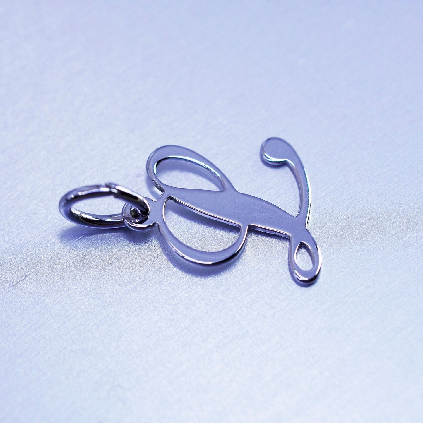 Antique matte Sterling 925 silver charm, initial monogram “A”