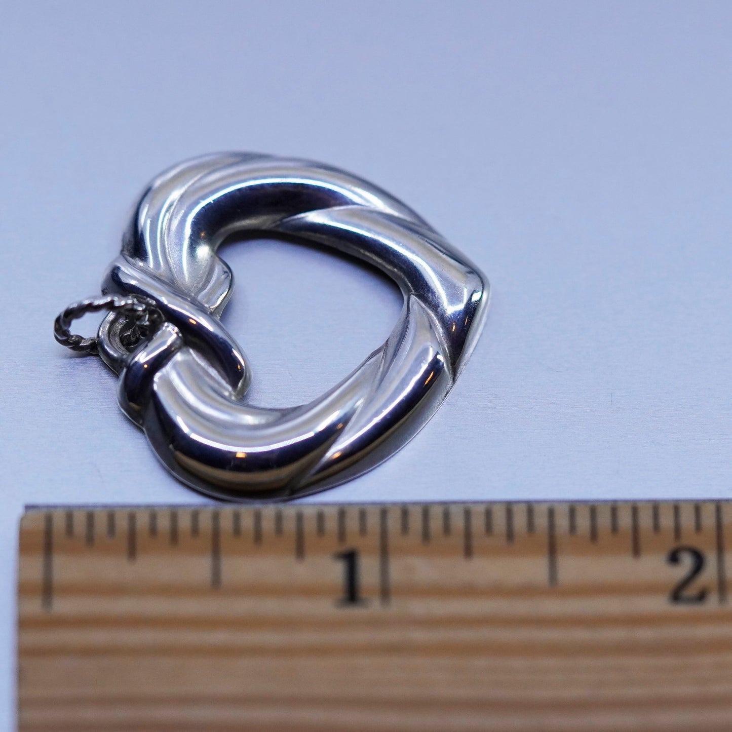 Vintage sterling 925 silver handmade heart charm pendant