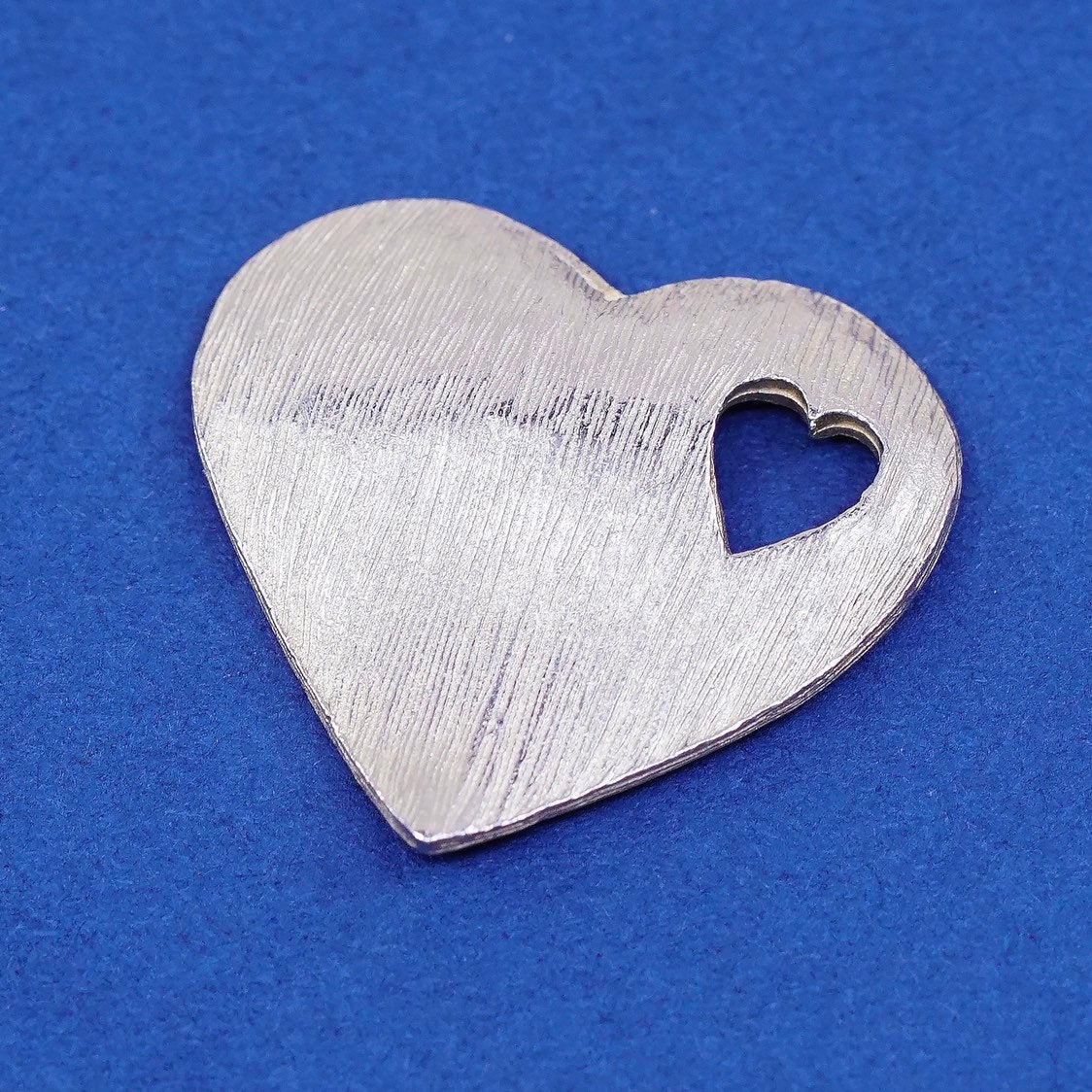 Vintage modern Sterling silver handmade pendant, 925 heart