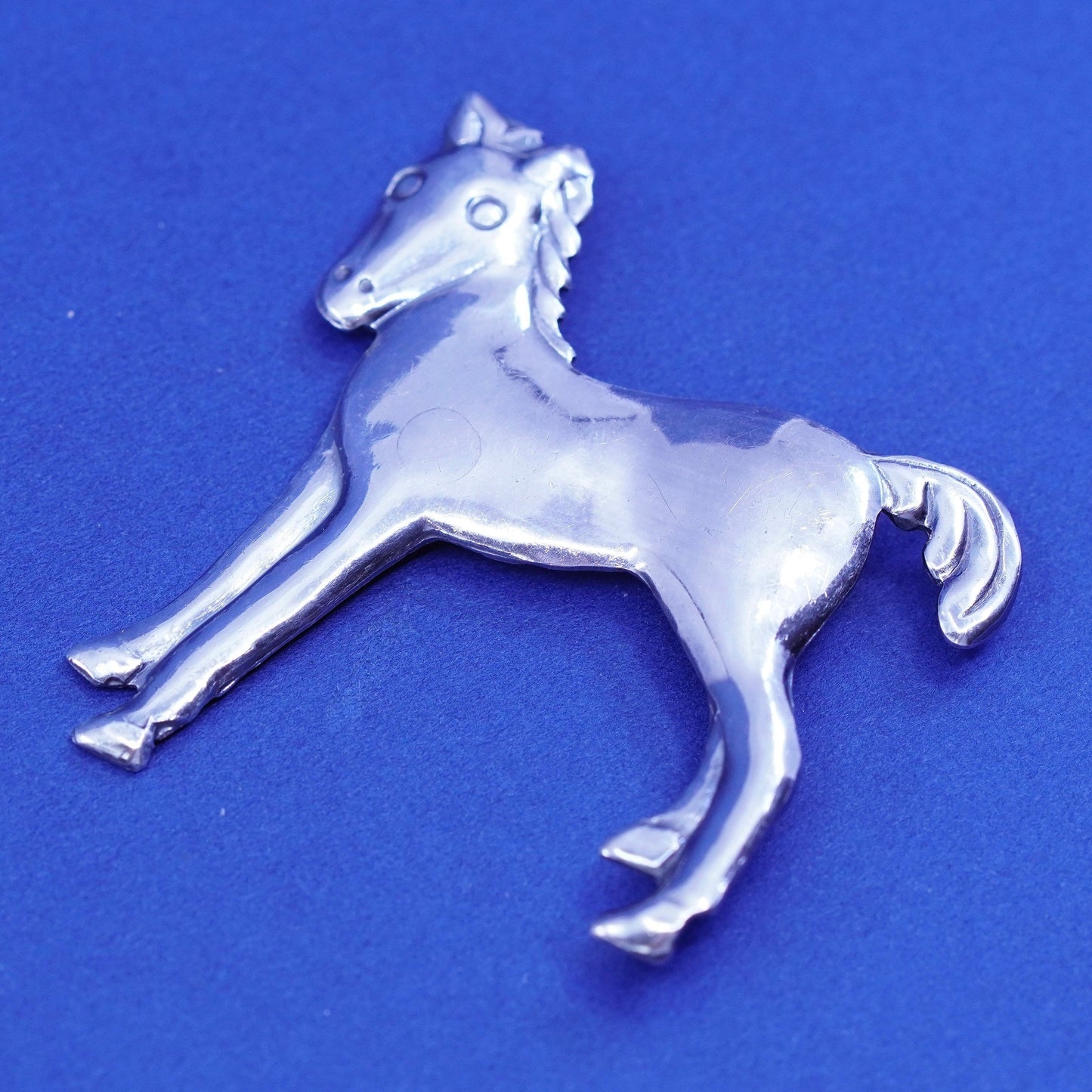 Vintage Sterling silver handmade brooch, 925 Horse pony pin