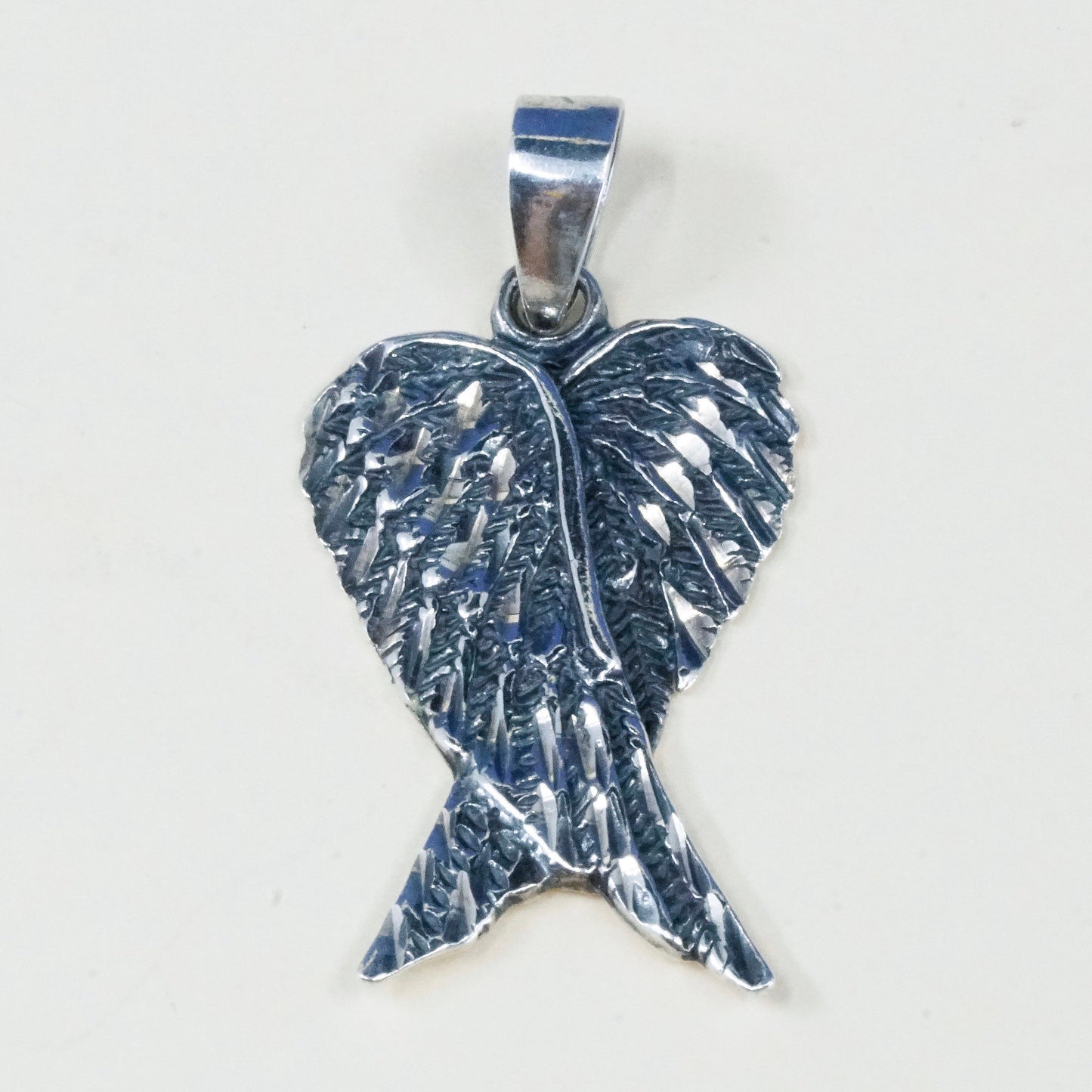 Vintage Sterling silver handmade pendant, 925 wings, stamped 925