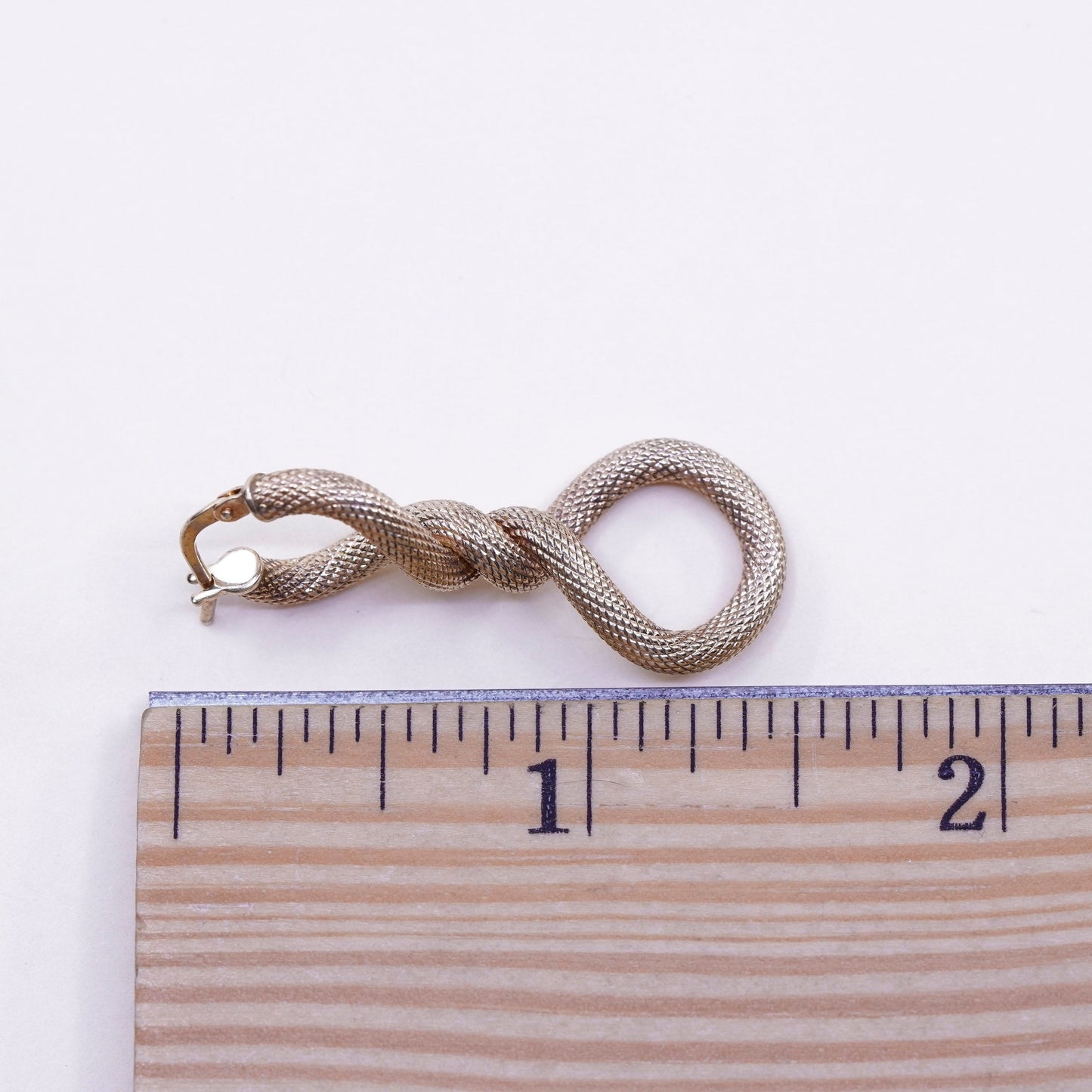 1.5”, vermeil gold sterling silver handmade earrings, mesh twisted 925 hoops