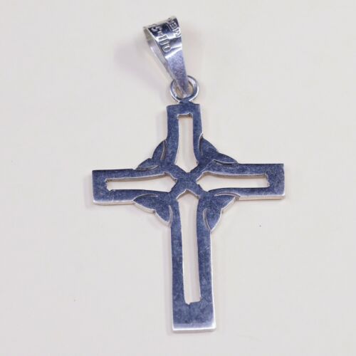 Vintage Mexico TS-110 Sterling Silver Handmade Pendant, 925 silver cross