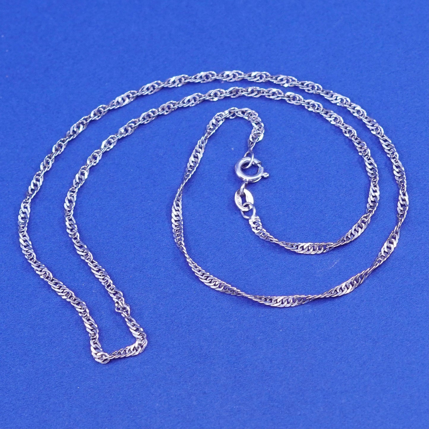 18”, 2mm, Sterling silver handmade necklace, 925 twisted curb link chain