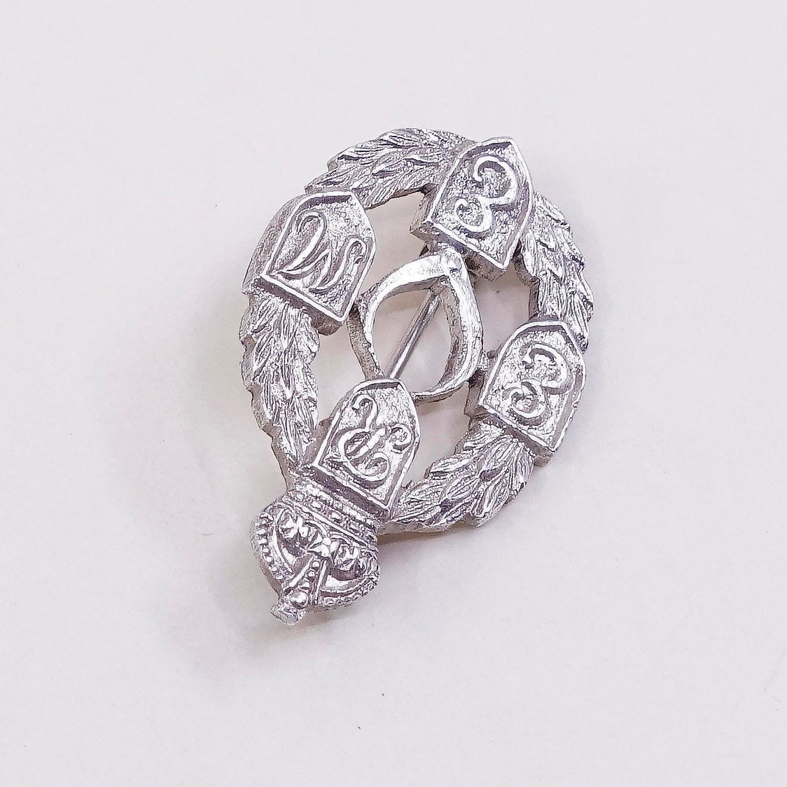sterling 925 silver brooch, REME Royal Air Force King’s crown wings sweetheart
