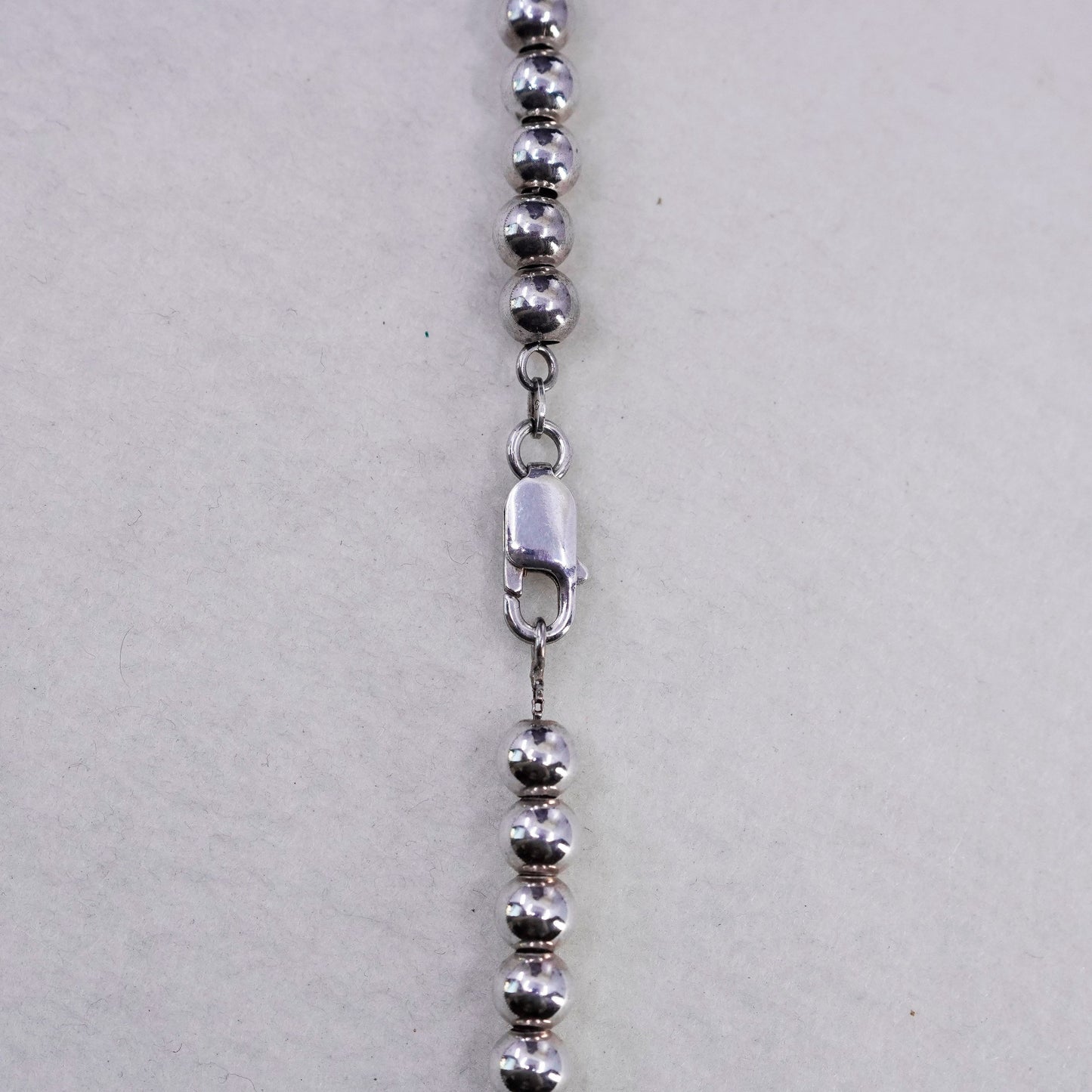 18” 6mm, vintage Sterling 925 silver handmade 6mm bead chain necklace