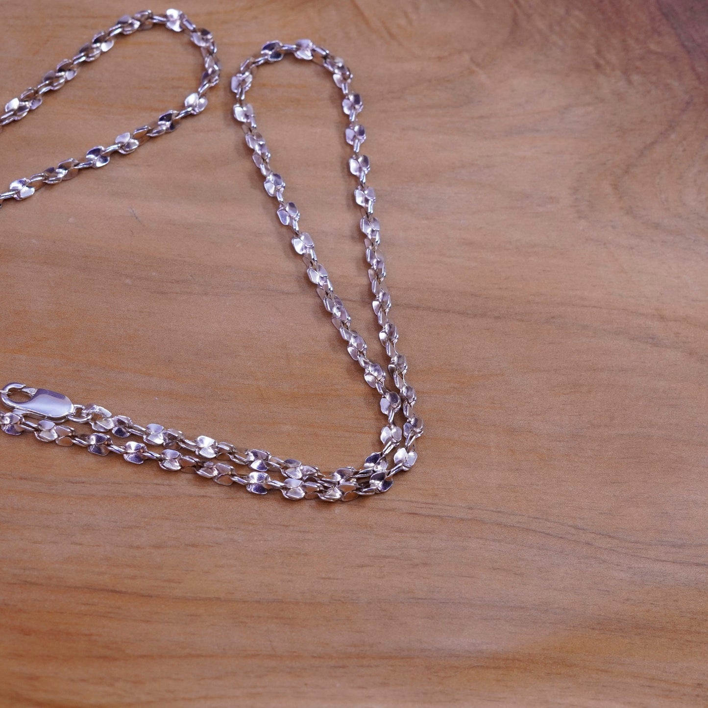 20”, 4mm, vintage Sterling silver necklace, Italy 925 twisted nugget chain