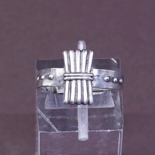 Size adjustable, vtg Sterling silver handmade ring, 925 band