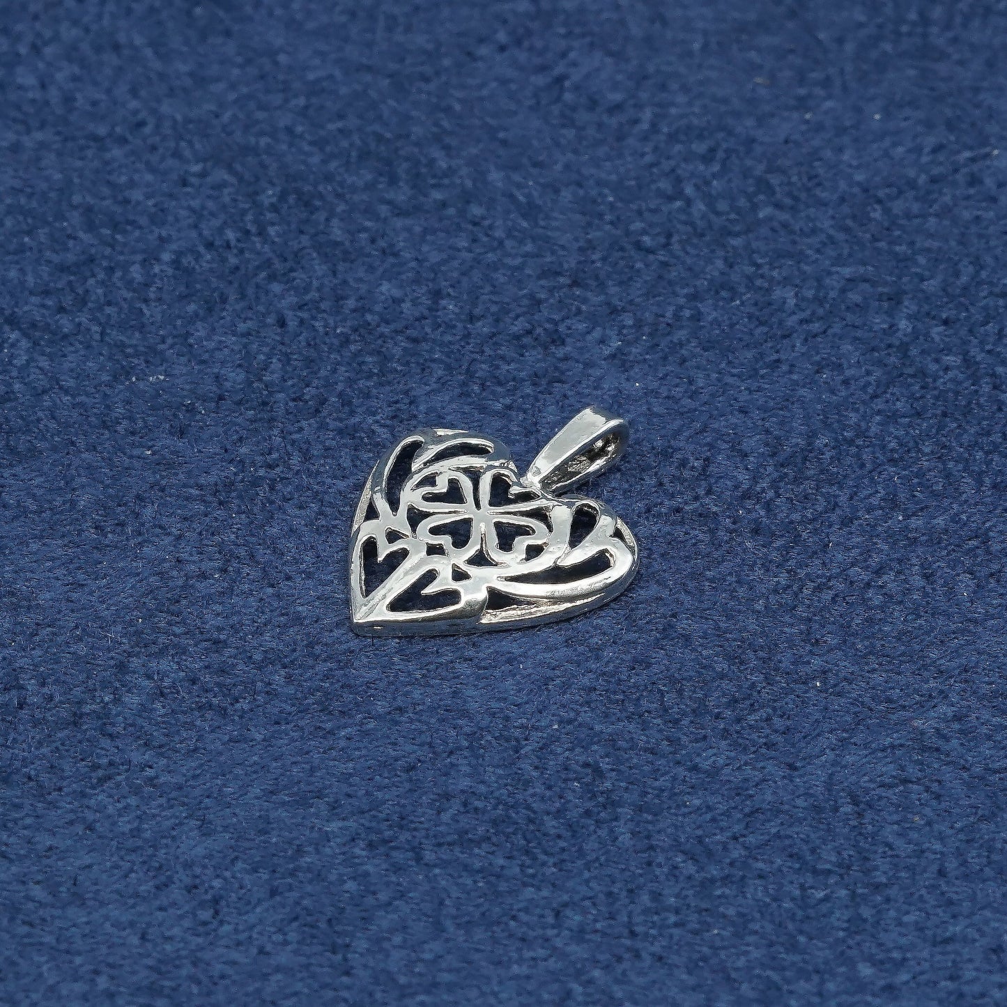 VTG Sterling silver handmade pendant, 925 filigree heart, stamped 925