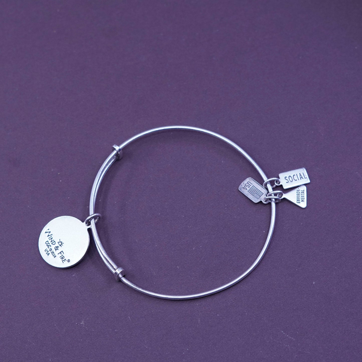 Wind & Fire Bangle Bracelet with family economic social environmental