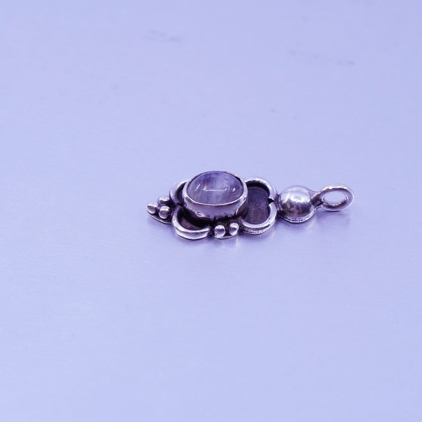 antique sterling 925 silver handmade pendant with blue moonstone