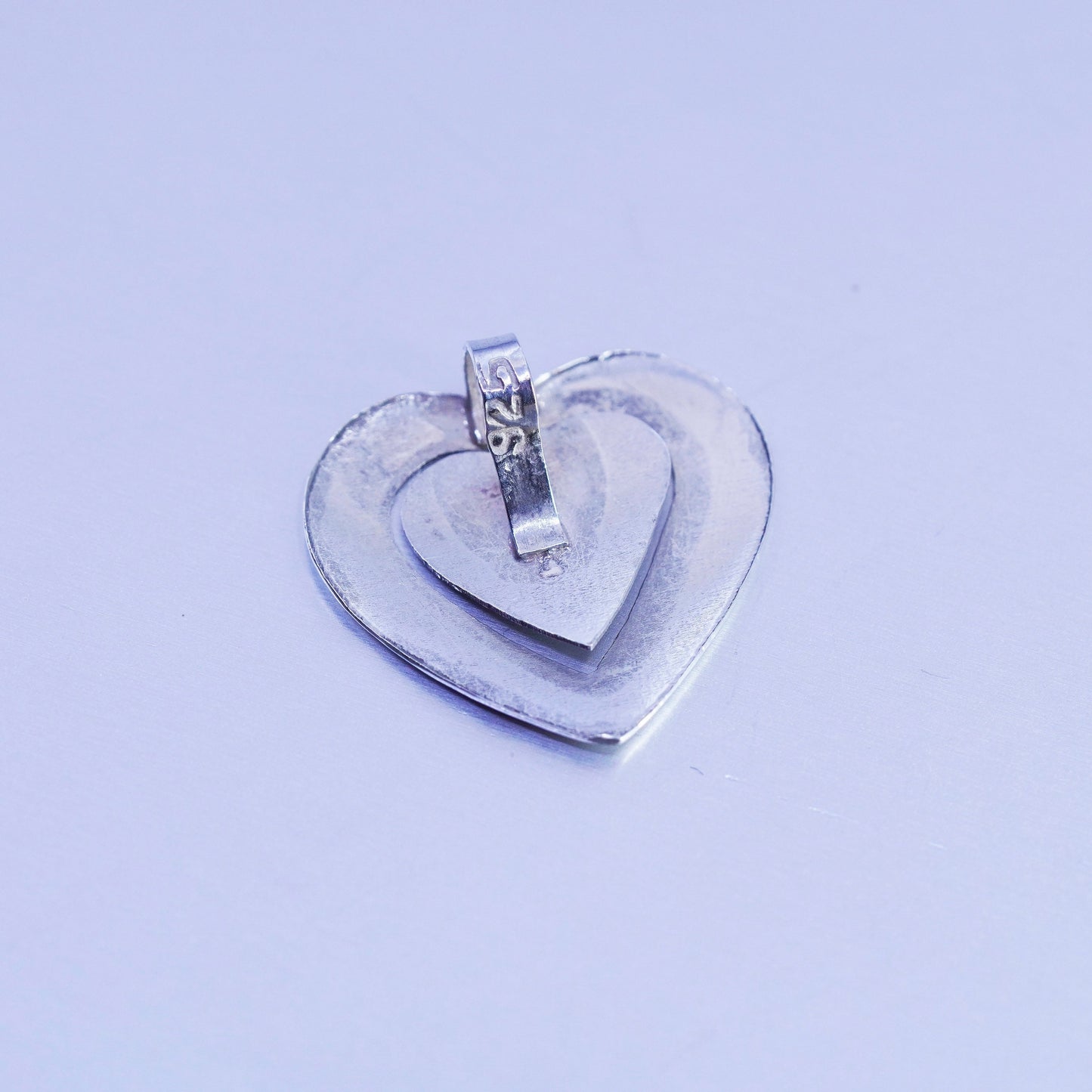 antique sterling 925 silver heart pendant