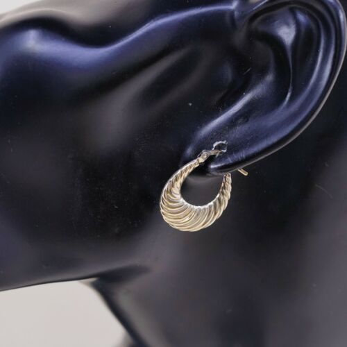 0.5”, Vermeil Gold over sterling silver 925 earrings Hoops, stamped 925 Jordan