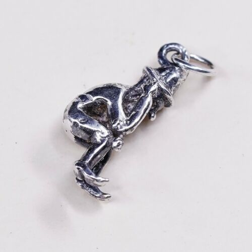 Vintage Sterling Silver Pendant, 925 Thinker Fairy Charm