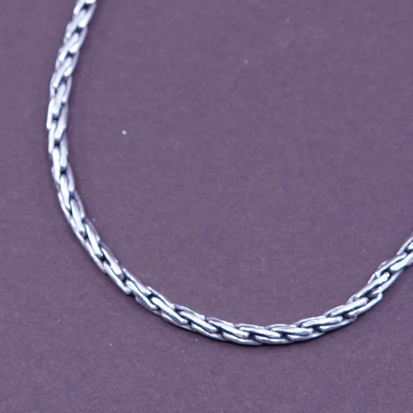 24”, 3mm, vintage Sterling silver handmade necklace, 925 rope snake chain