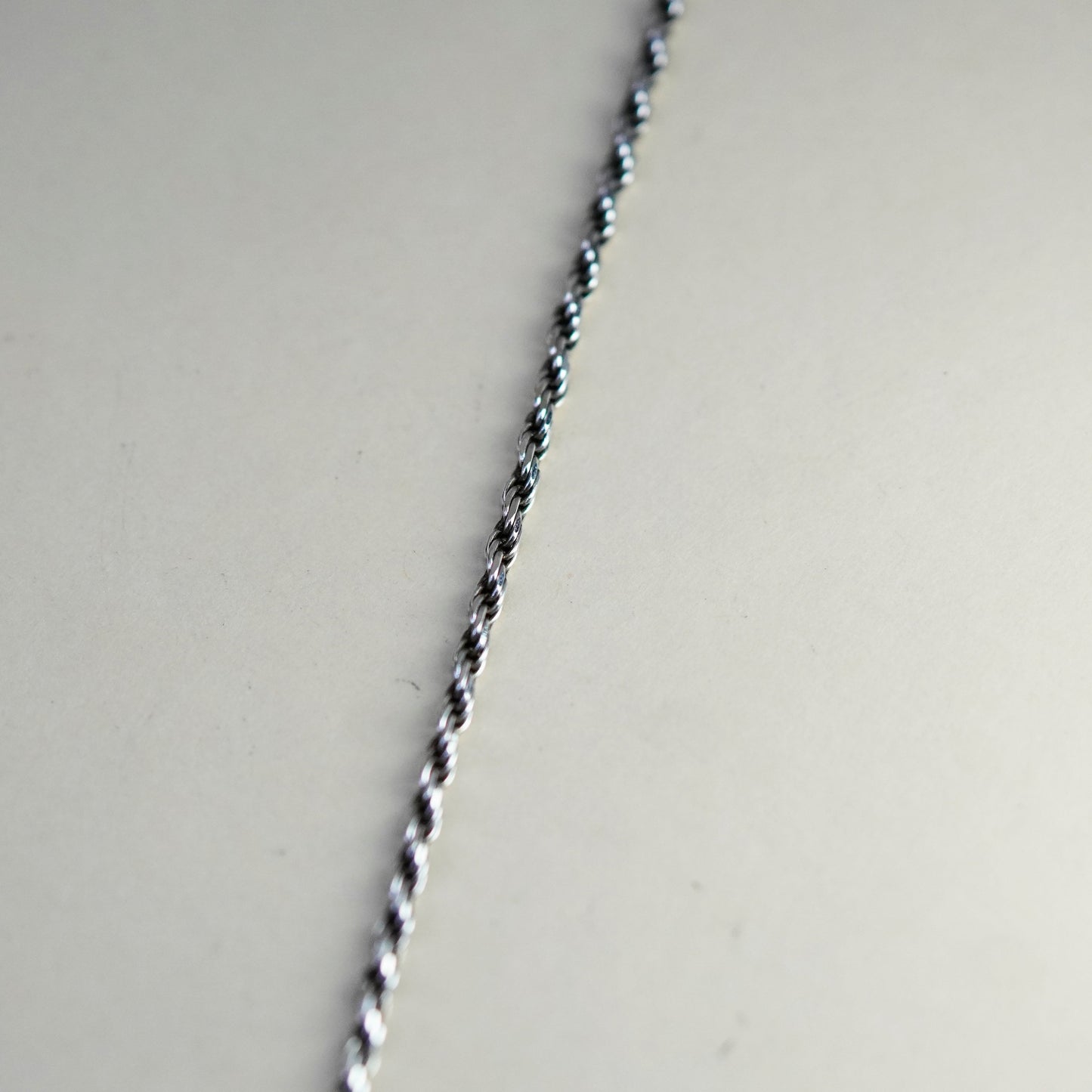 30”, 1.6mm, vintage IBB Sterling silver necklace, 925 diamond rope chain