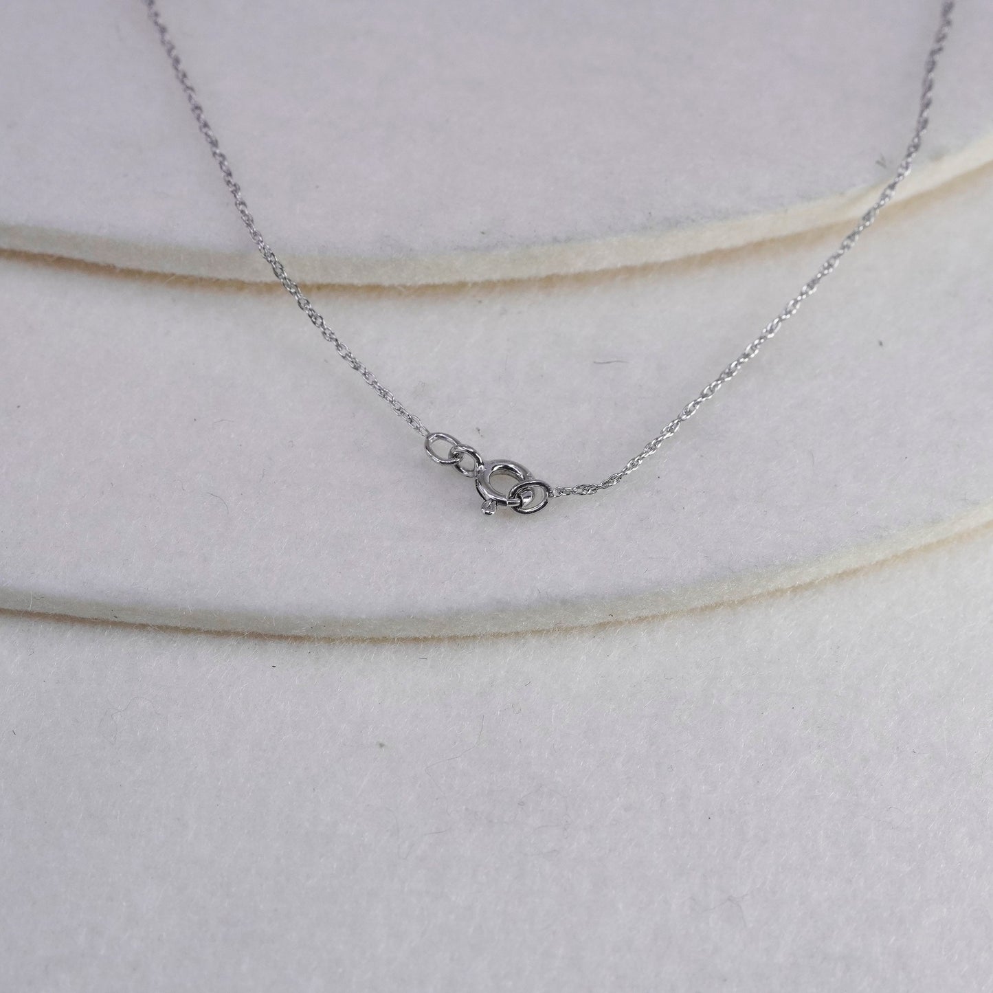 18”, Sterling 925 silver handmade circle chain necklace with sapphire pendant