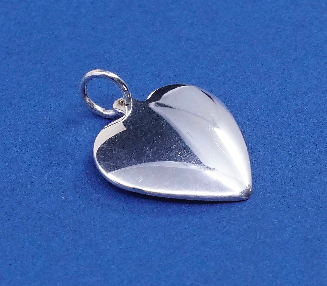 vtg sterling silver handmade pendant, 925 heart charm