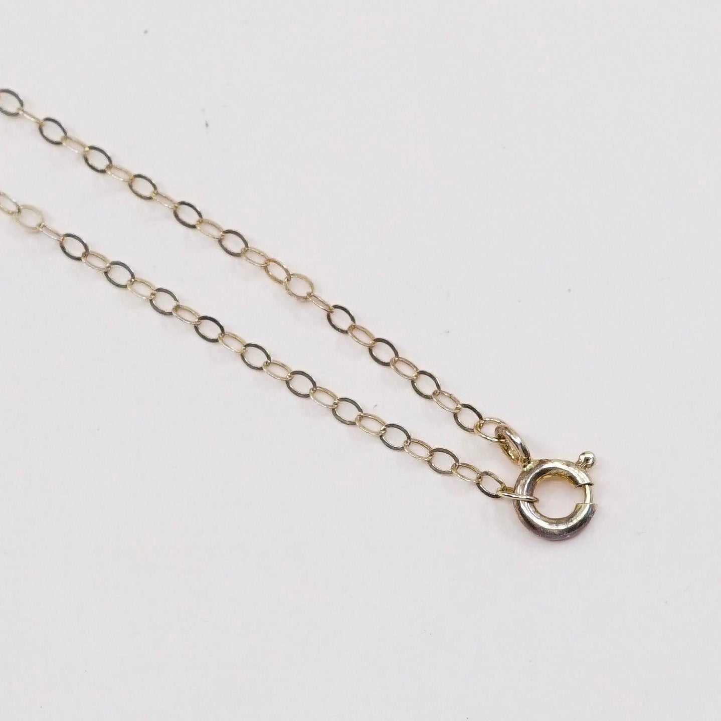 18”, vtg vermeil gold over Sterling silver necklace, 925 flatten circle chain