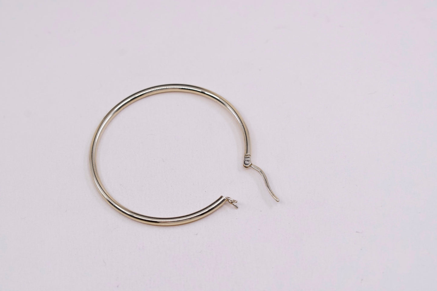 1.75” vtg vermeil gold over sterling silver earrings, minimalist hoops