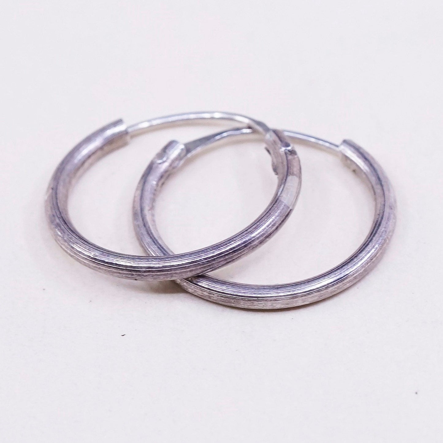 0.5", Vintage sterling silver loop earrings, fashion minimalist, 925 hoops