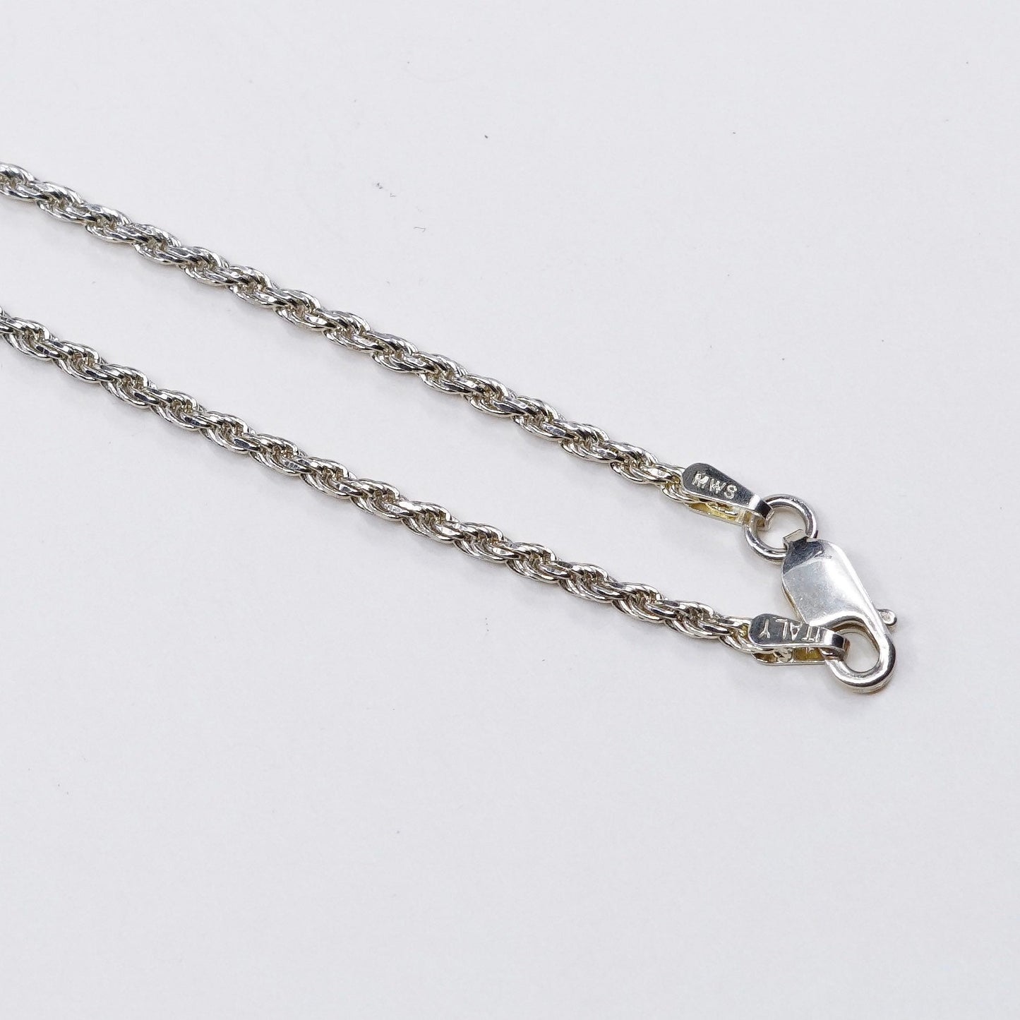 30” 2mm, vermeil gold over Sterling silver necklace, 925 diamond cut rope chain