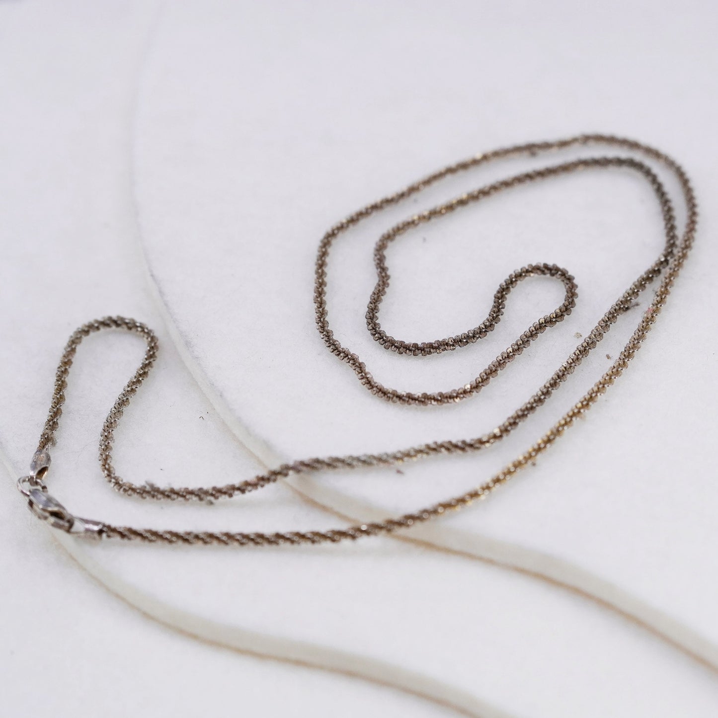 24” 2mm, vintage Italy Sterling 925 silver twisted chain necklace