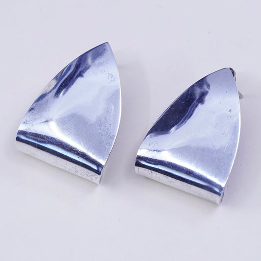 Vintage Sterling silver handmade earrings, Mexico 925 teardrop studs