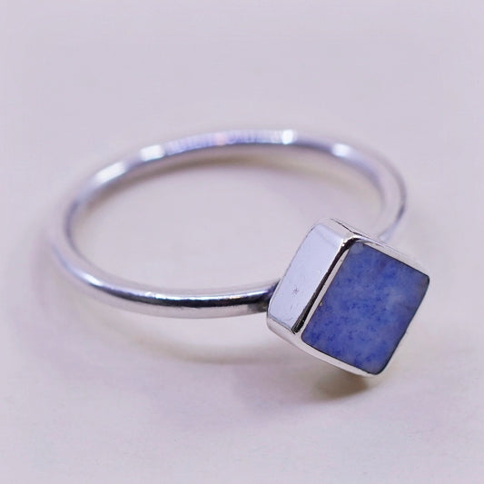 Size 5.5, Native American sterling silver ring, 925 stackable band sodalite